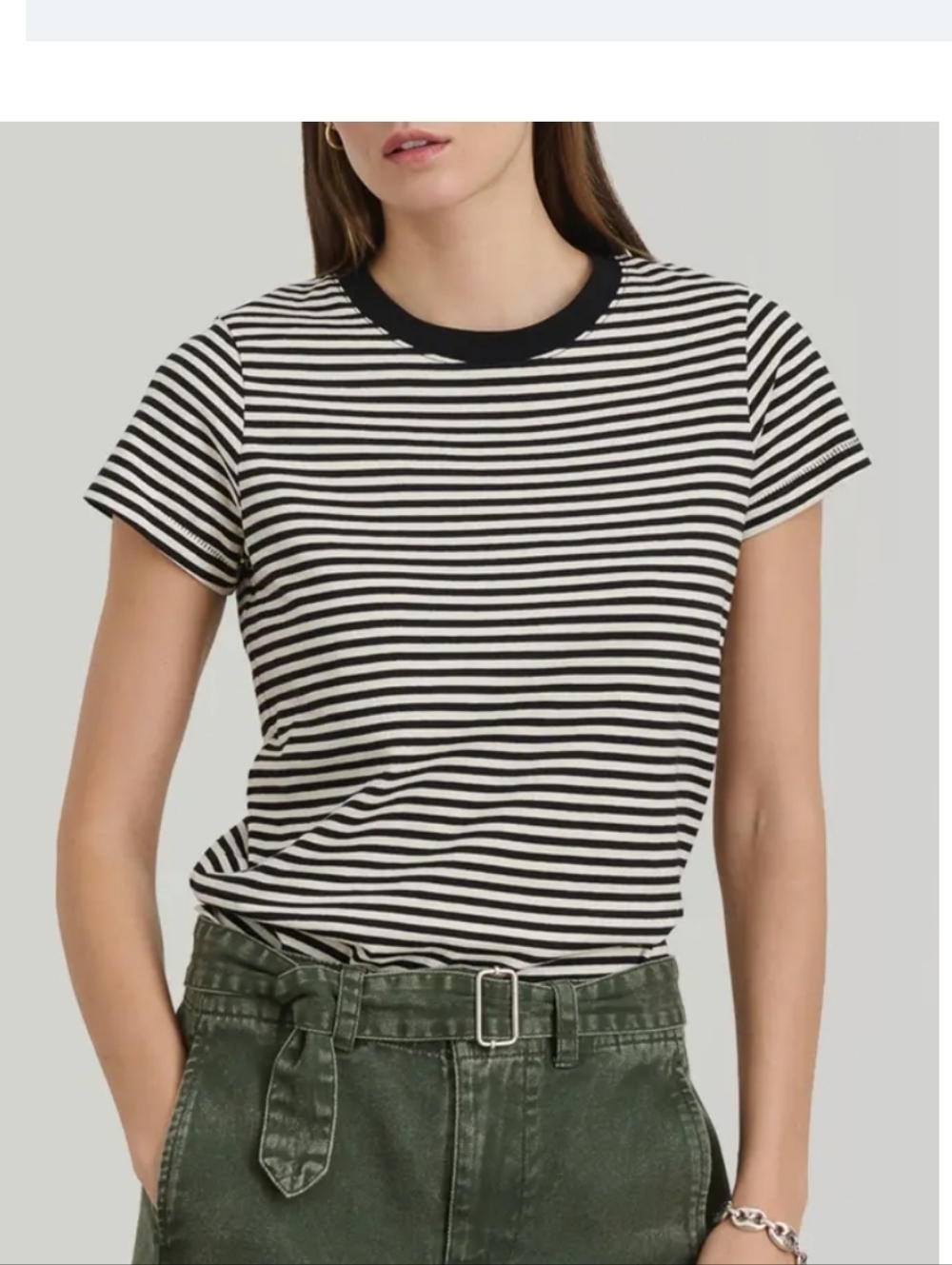 Alex Mill Black and White Striped Short Sleeve Tee